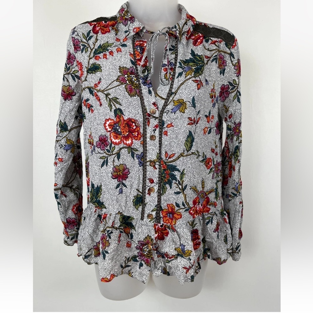 Anthropology Floral Blouse Top Size 14 Women’s New Condition Beautiful - Picture 8 of 15